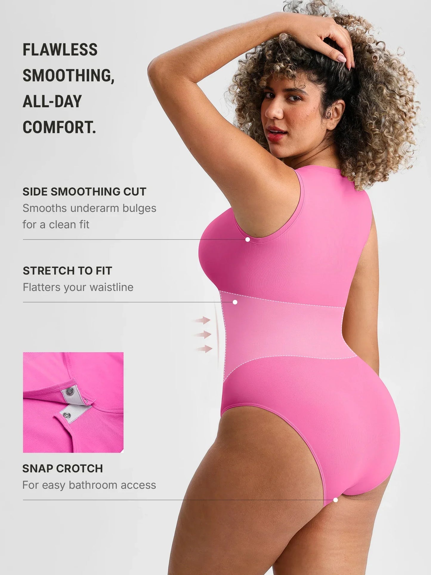 🏆LUCKYSONG® Body sans coutures à col rond, ultra-doux, idéal au quotidien
