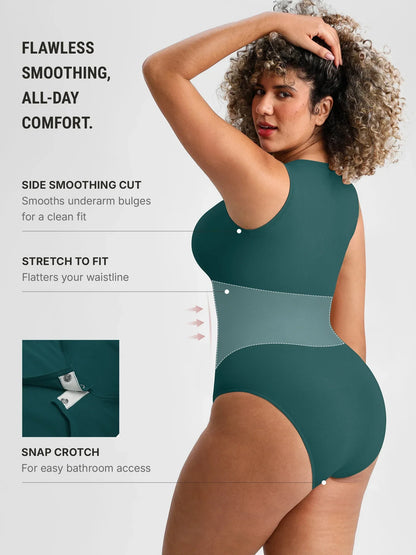 🏆LUCKYSONG® Body sans coutures à col rond, ultra-doux, idéal au quotidien