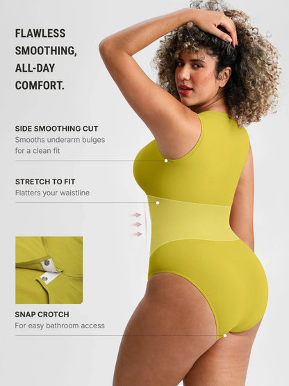 🏆LUCKYSONG® Body sans coutures à col rond, ultra-doux, idéal au quotidien