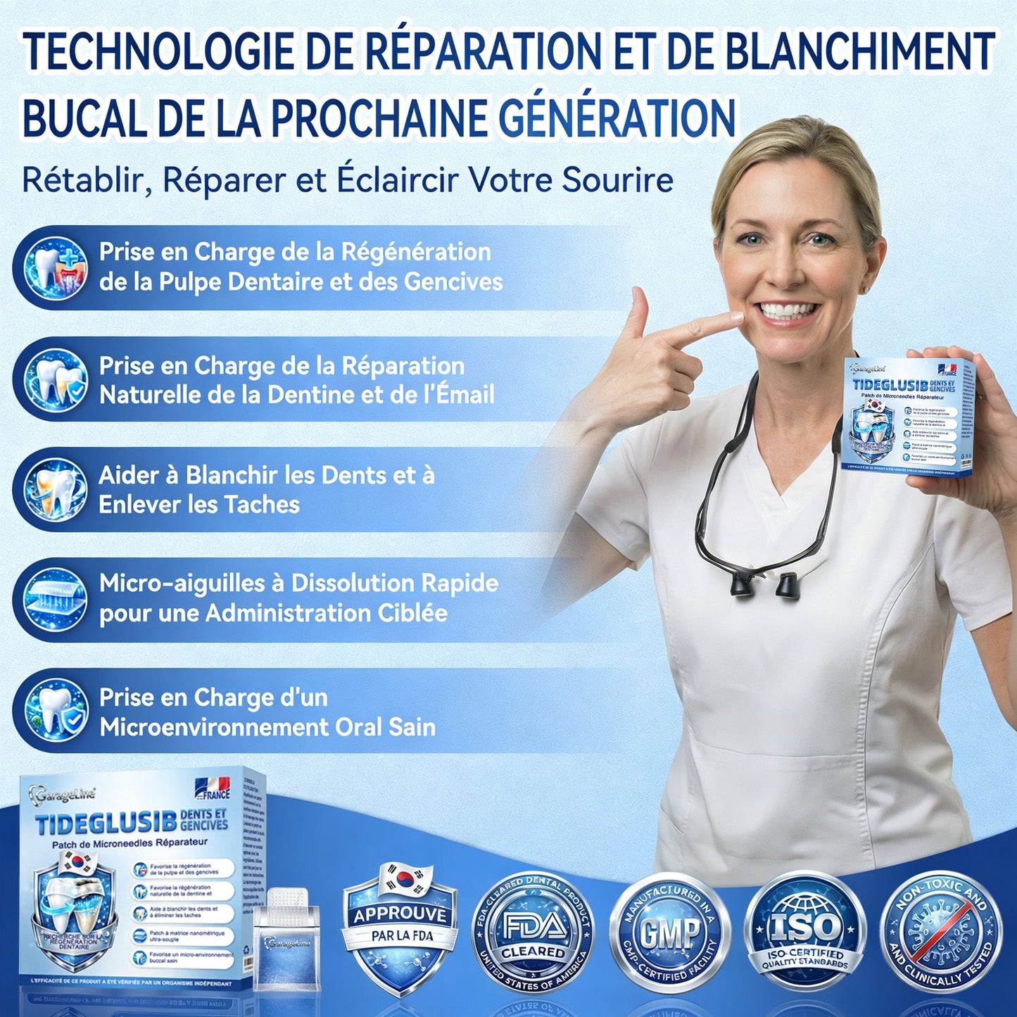 𝐆𝐚𝐫𝐚𝐠𝐞𝐋𝐢𝐧𝐞®®🇫🇷🦷 Bandes buccales Tideglusib à dissolution rapide pour la réparation des dents et des gencives 😁 (Favorise la réparation dentaire et aide à soulager l'inconfort des gencives ainsi que d'autres problèmes bucco-dentaires courants)