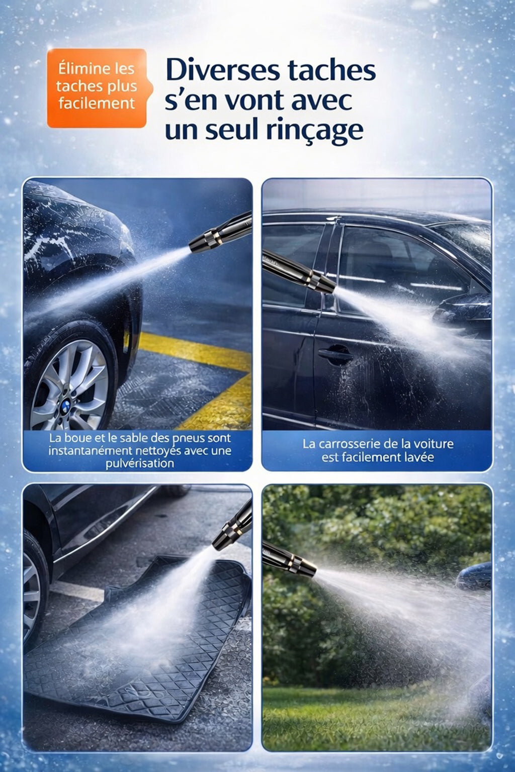 🐾 Dernier jour ! Prix le plus bas : seulement 5.7£ ! Pistolet à eau haute pression Billhol® 🏆 pour le lavage de voiture à domicile, indispensable pour arroser les plantes et les légumes, et laver sa voiture. 👍💦