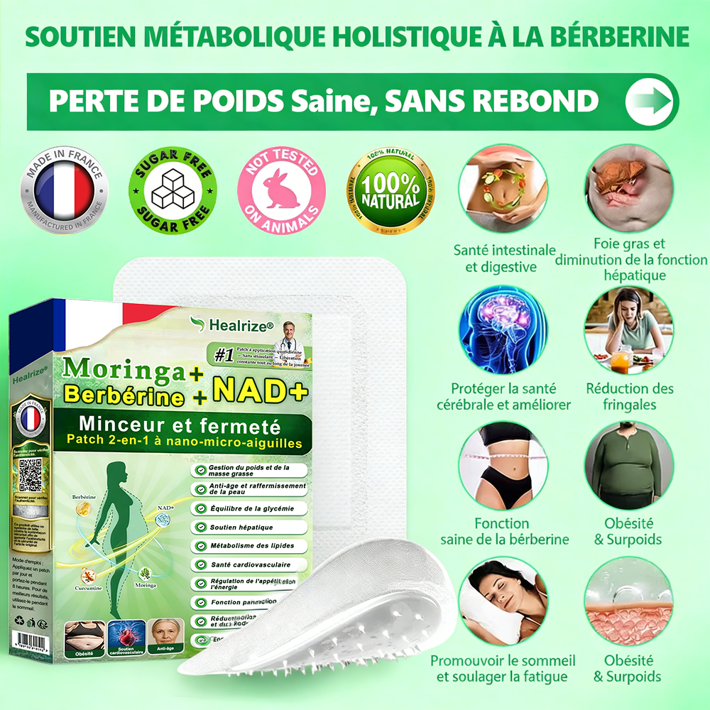 【DERNIER JOUR DE PROMO 80% DE RÉDUCTION】🩺Healrize® Moringa · Berbérine × NAD+ Patch 10-en-1 Avancé à Nano-microaiguilles 🔬 7 Patchs par Boîte · Approvisionnement pour 1 Semaine