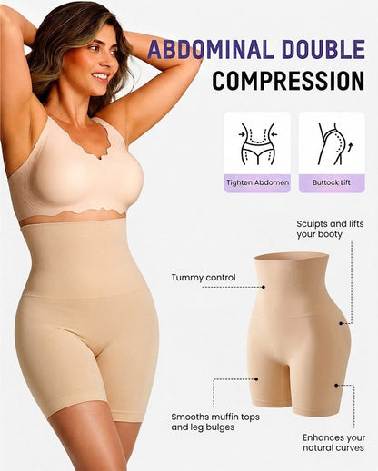 🔥50 % de réduction le dernier jour ! Sfrcord® Gaine pour femme - Shorty gainant taille haute effet ventre plat