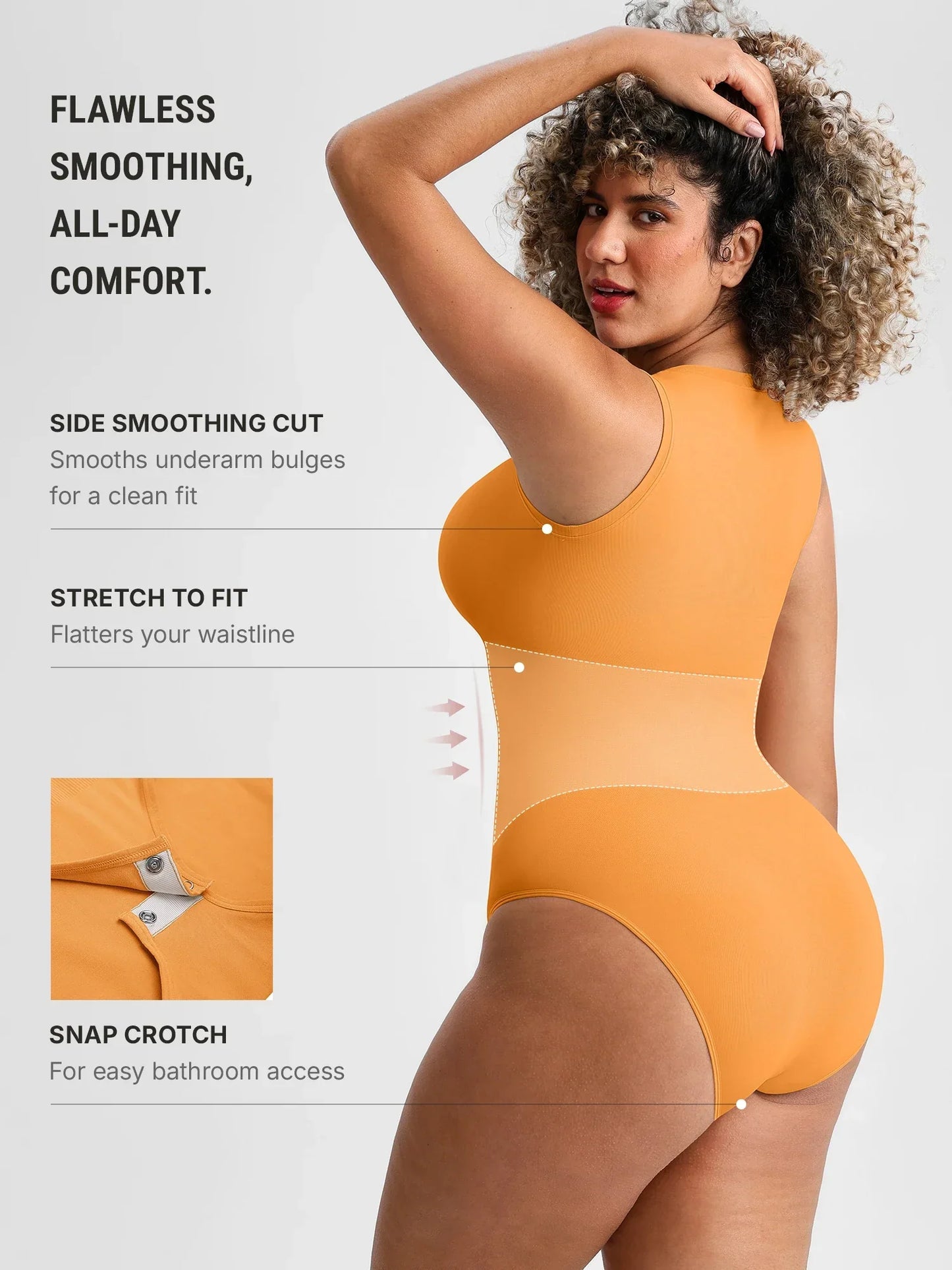 🏆LUCKYSONG® Body sans coutures à col rond, ultra-doux, idéal au quotidien