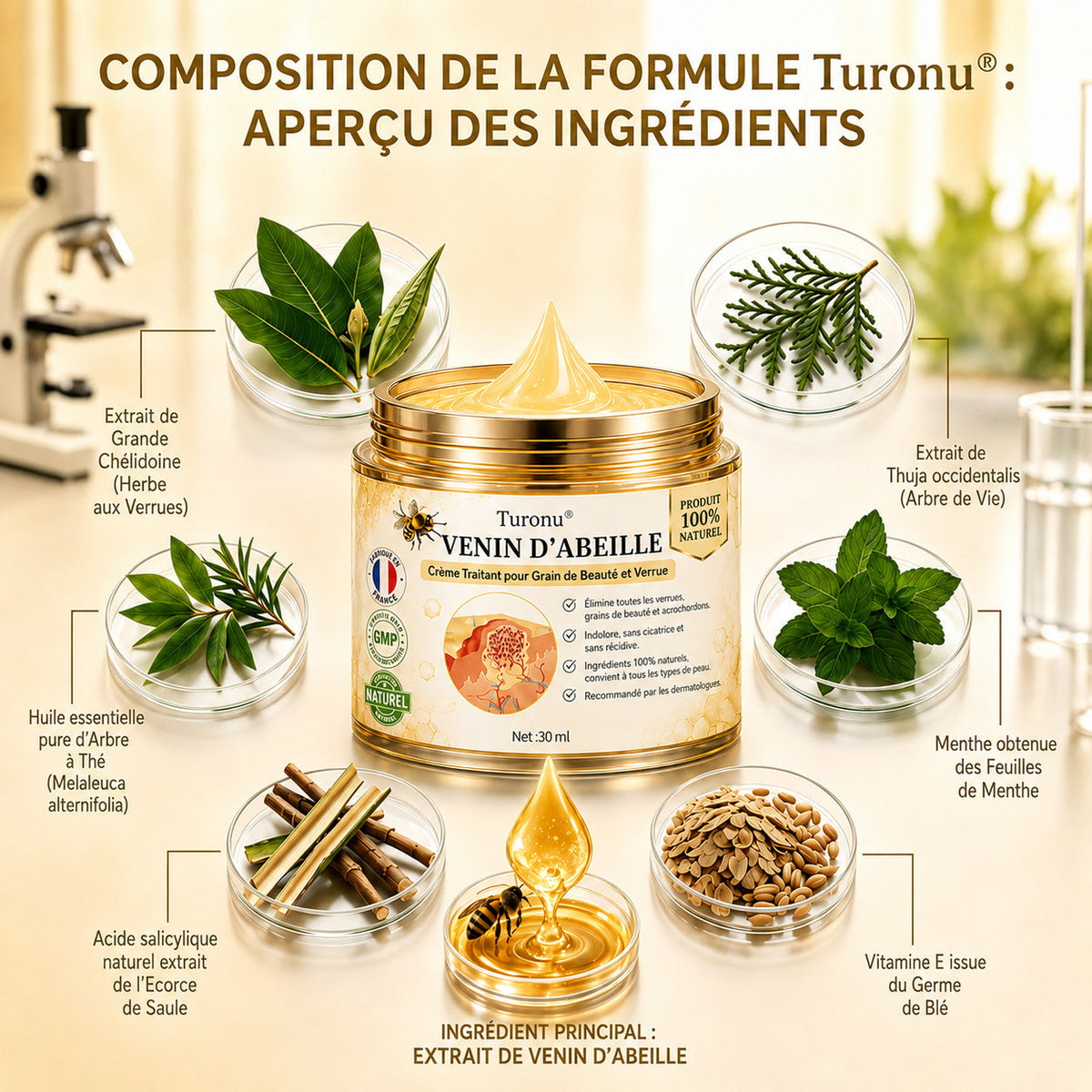 Turonu®💐 traitement avancé au venin d'abeille contre les verrues et les imperfections cutanées 👨‍⚕️ Inspiré de la science dermatologique | Soin ciblé à domicile