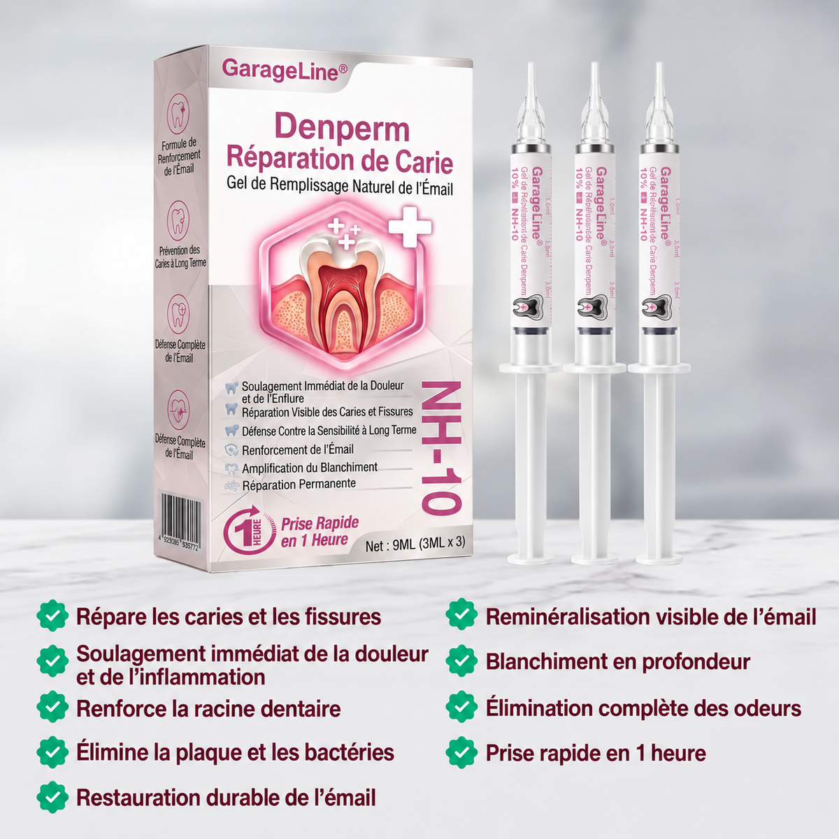 🇫🇷GarageLine® DenPerm🏆— Gel Réparateur de l’Émail Naturel pour Caries, Dents Sensibles & Émail Fragilisé