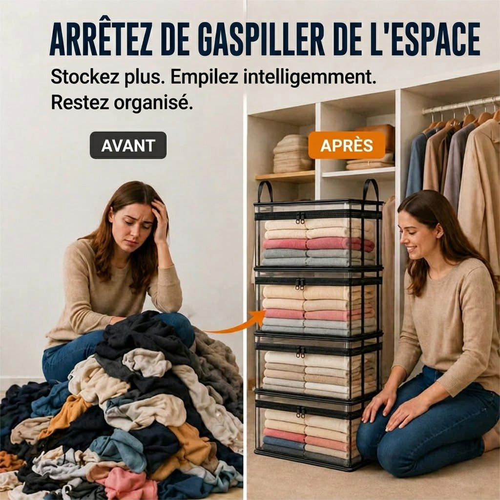 ⏳Dernier jour : achetez-en 2, le 3e offert !!💕 Sac de rangement transparent SVOZK® – grand, anti-poussière et humidité, avec poignée✨ Idéal pour vêtements, jouets, livres, peluches et plus encore ! 🧸📚👕🧦