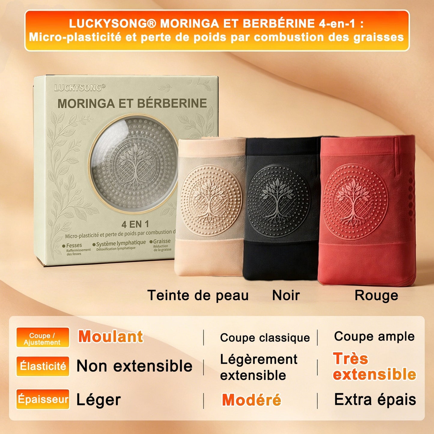 📢☘️Boutique Officielle de la Marque | ✅LUCKYSONG® 2026 Short Sculptant & Brûle-Graisses 4-en-1 à Micro-Particules au Moringa & à la Berbérine
