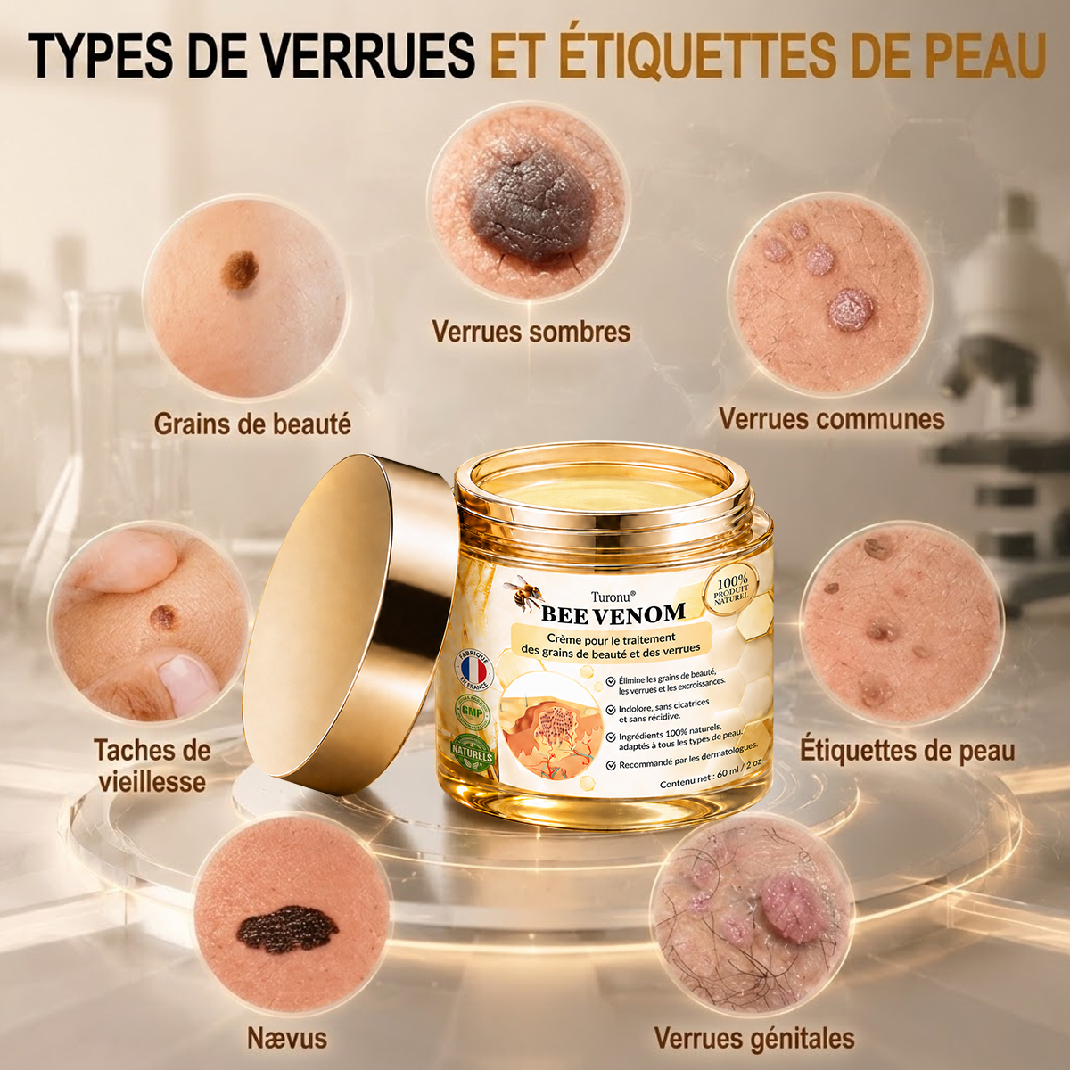 🔔Turonu® : traitement avancé au venin d'abeille contre les verrues et les imperfections cutanées 👨‍⚕️ Inspiré de la science dermatologique | Soin ciblé à domicile