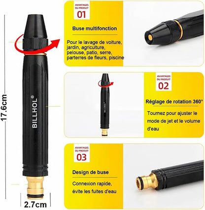 🐾 Dernier jour ! Prix le plus bas : seulement 5.7£ ! Pistolet à eau haute pression Billhol® 🏆 pour le lavage de voiture à domicile, indispensable pour arroser les plantes et les légumes, et laver sa voiture. 👍💦