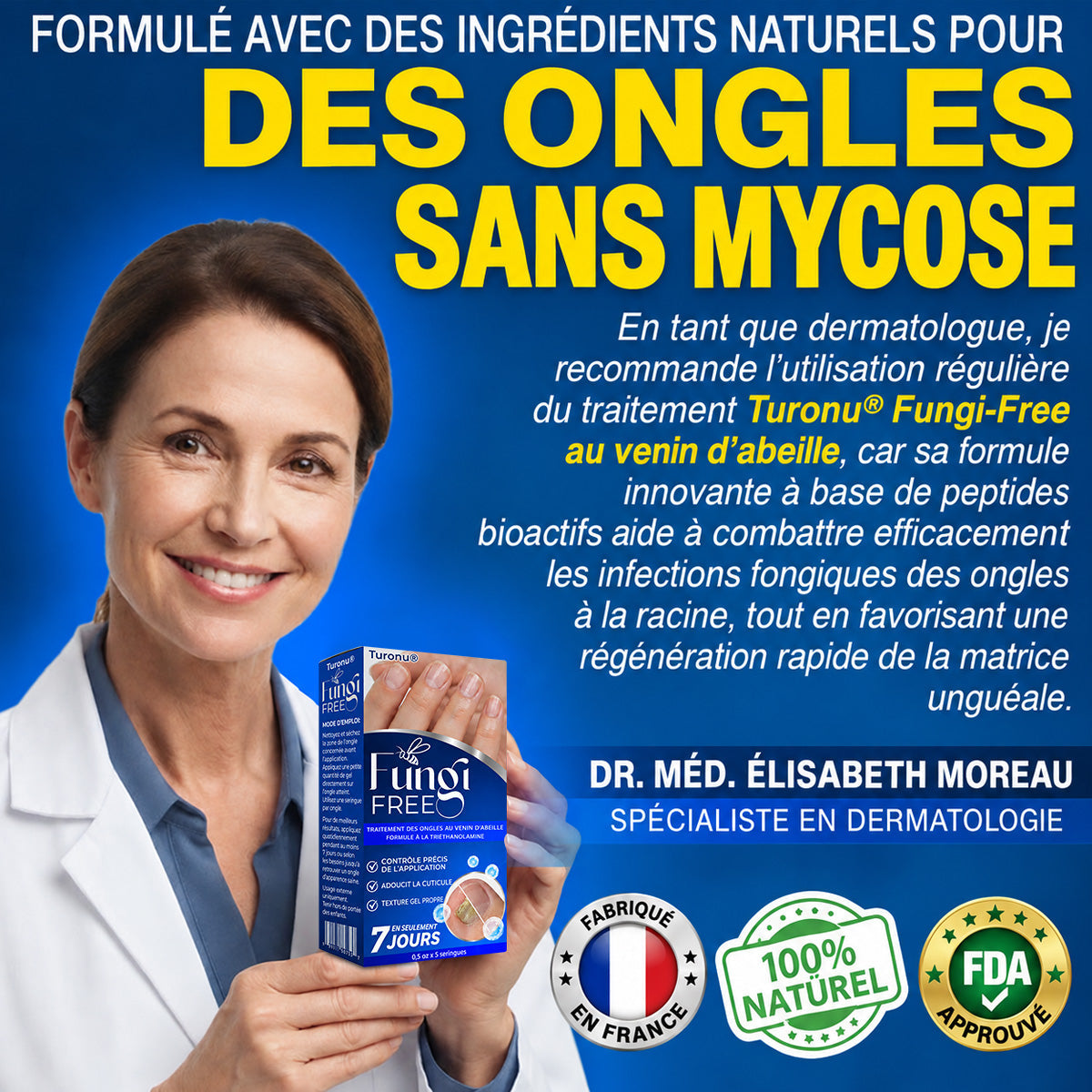 🇫🇷 Turonu® FungiFree 🐝 Soin Intensif contre les Mycoses, les Ongles Jaunis, Épais et Cassants ✨
