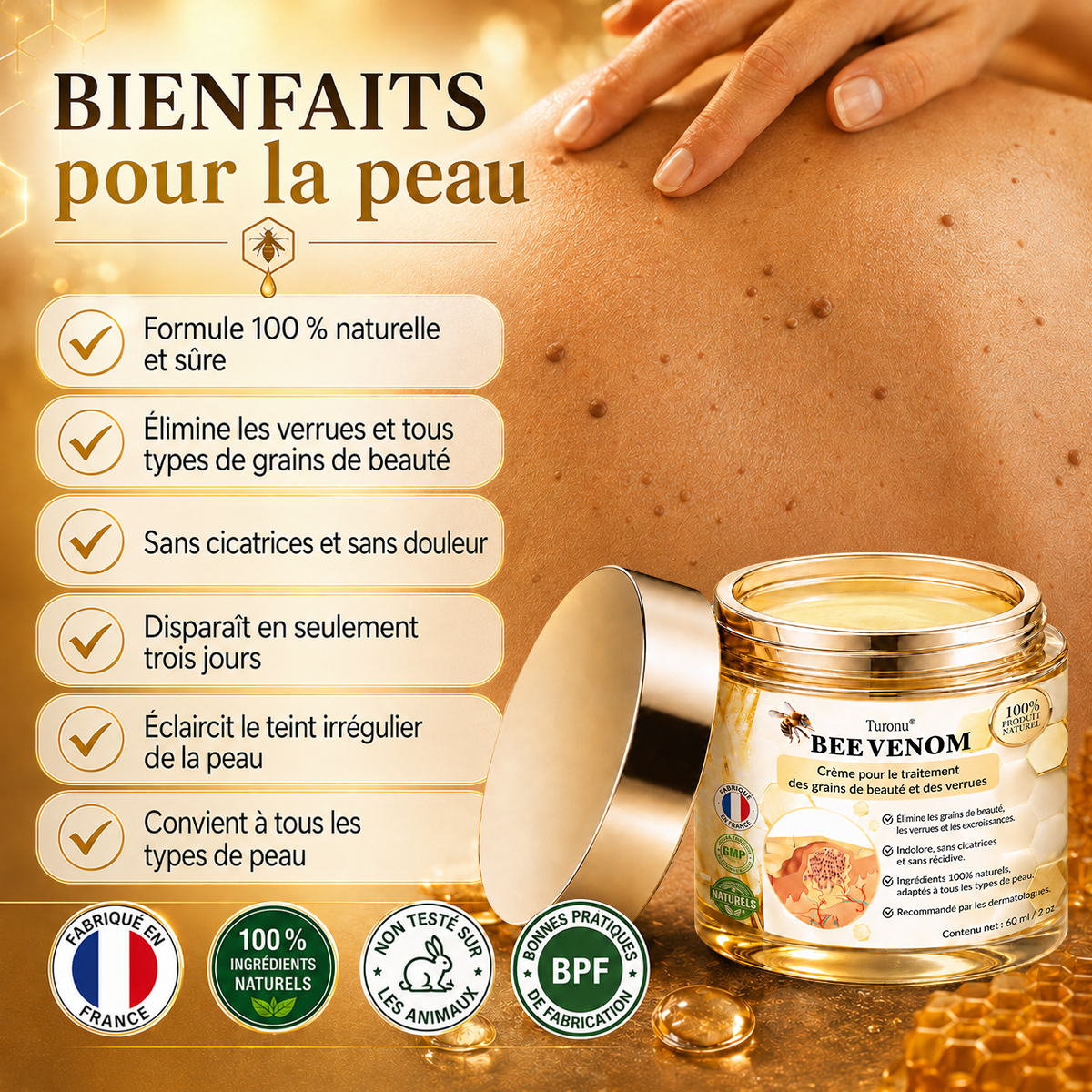🔔Turonu® : traitement avancé au venin d'abeille contre les verrues et les imperfections cutanées 👨‍⚕️ Inspiré de la science dermatologique | Soin ciblé à domicile