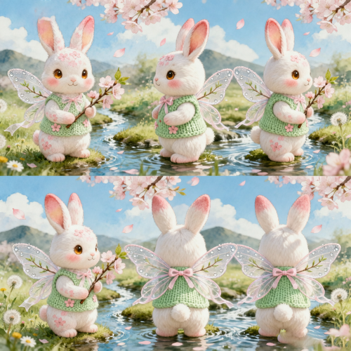 Magical Cherry Blossom Bunny Plush