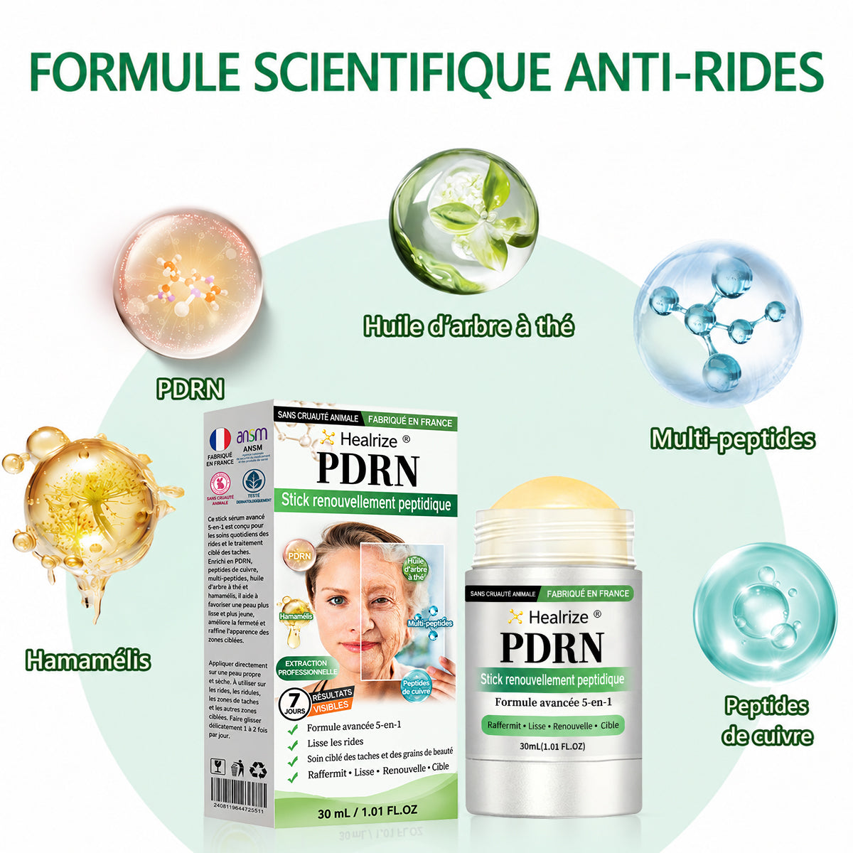 𝑯𝒆𝒂𝒍𝒓𝒊𝒛𝒆® 💐💐 Bâton anti‑âge et renouvellement ciblé des taches au PDRN (Aide à lisser les rides, favorise une peau d’apparence plus ferme et améliore l’aspect des taches visibles)