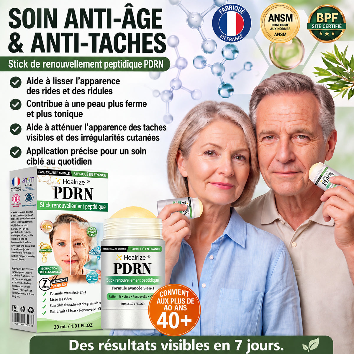 𝑯𝒆𝒂𝒍𝒓𝒊𝒛𝒆® 💐💐 Bâton anti‑âge et renouvellement ciblé des taches au PDRN (Aide à lisser les rides, favorise une peau d’apparence plus ferme et améliore l’aspect des taches visibles)