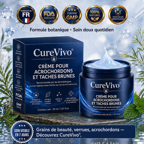 🖤CureVivo® Crème 7‑Jours pour éliminer les marques cutanées et les taches (Formule indolore – Sans cicatrices)🤗