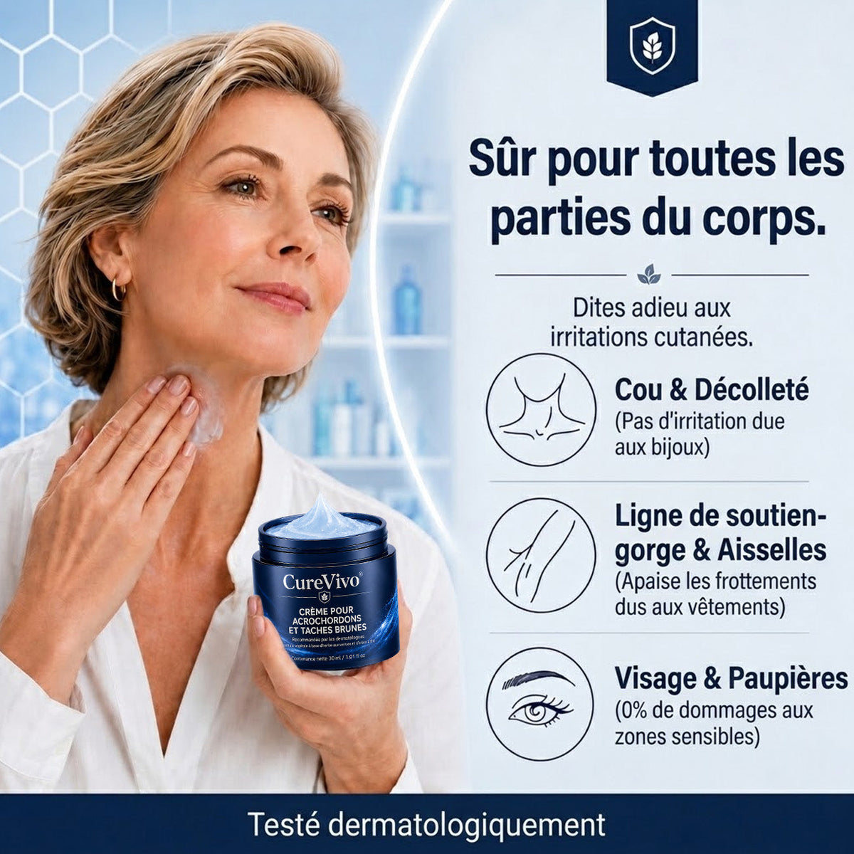🖤CureVivo® Crème 7‑Jours pour éliminer les marques cutanées et les taches (Formule indolore – Sans cicatrices)🤗