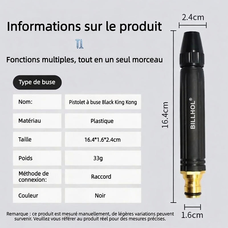 🐾 Dernier jour ! Prix le plus bas : seulement 5.7£ ! Pistolet à eau haute pression Billhol® 🏆 pour le lavage de voiture à domicile, indispensable pour arroser les plantes et les légumes, et laver sa voiture. 👍💦