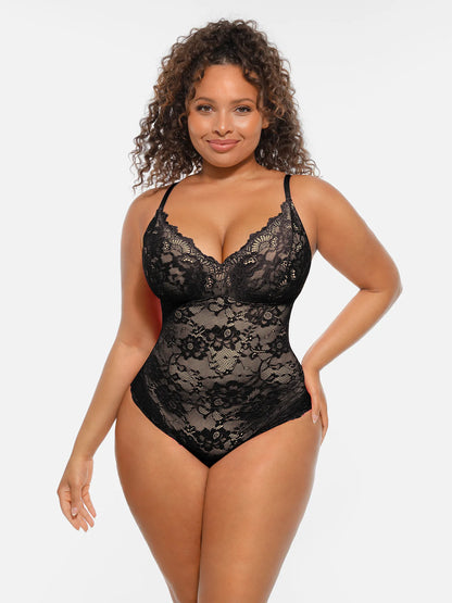 🏆LUCKYSONG® Body gainant ventre plat double couche en dentelle