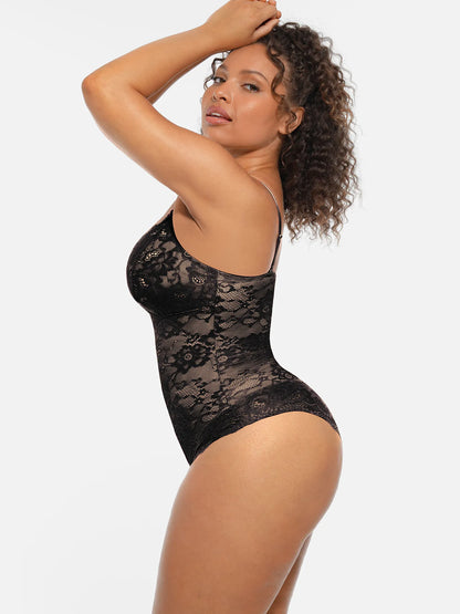 🏆LUCKYSONG® Body gainant ventre plat double couche en dentelle