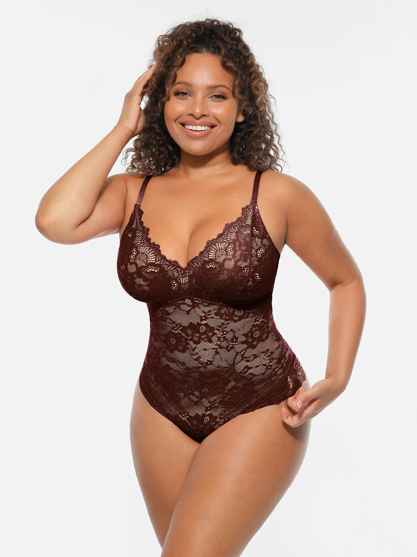 🏆LUCKYSONG® Body gainant ventre plat double couche en dentelle