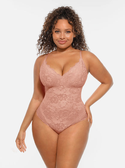 🏆LUCKYSONG® Body gainant ventre plat double couche en dentelle