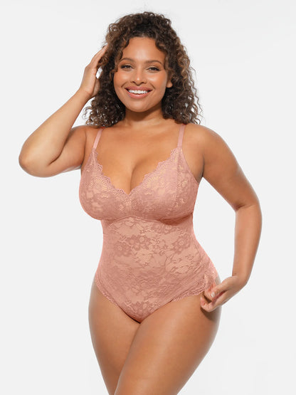 🏆LUCKYSONG® Body gainant ventre plat double couche en dentelle