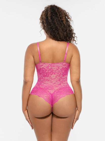 🏆LUCKYSONG® Body gainant ventre plat double couche en dentelle