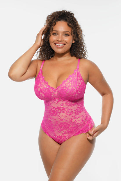 🏆LUCKYSONG® Body gainant ventre plat double couche en dentelle