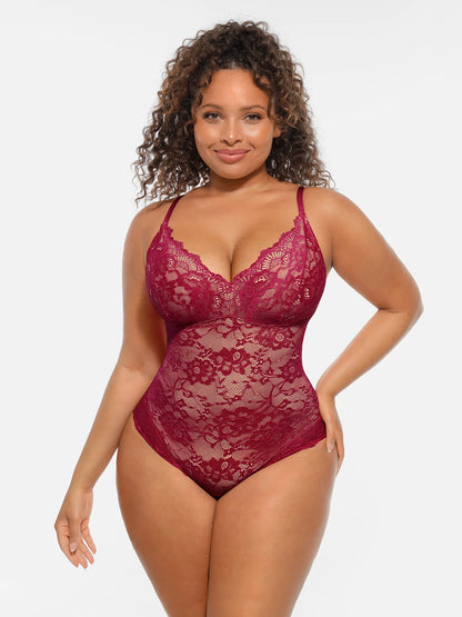 🏆LUCKYSONG® Body gainant ventre plat double couche en dentelle