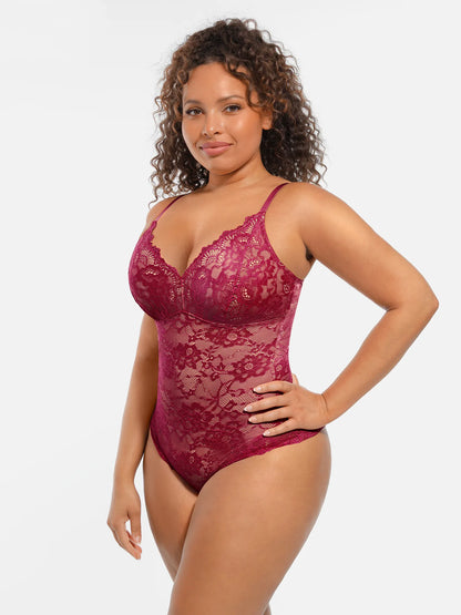 🏆LUCKYSONG® Body gainant ventre plat double couche en dentelle