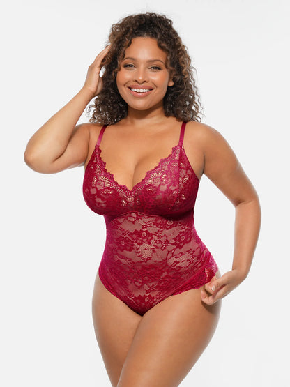 🏆LUCKYSONG® Body gainant ventre plat double couche en dentelle