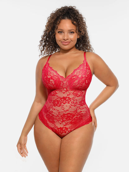 🏆LUCKYSONG® Body gainant ventre plat double couche en dentelle