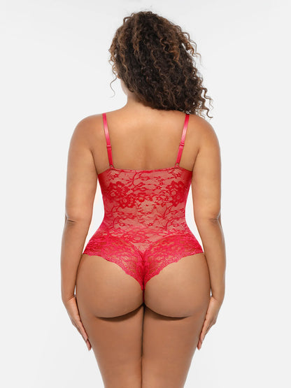 🏆LUCKYSONG® Body gainant ventre plat double couche en dentelle