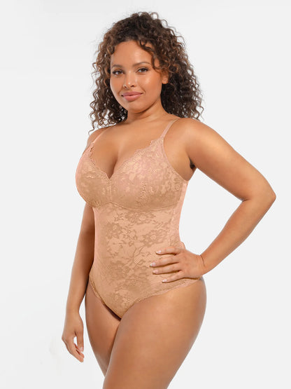 🏆LUCKYSONG® Body gainant ventre plat double couche en dentelle