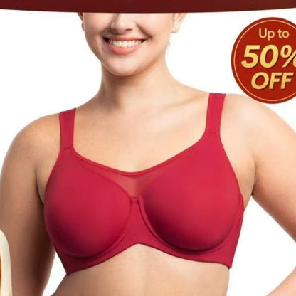 🏆LUCKYSONG® Offre spéciale dernier jour💐Soutien-gorge élégant et transparent à couvrance totale pour femmes grandes tailles - Noir