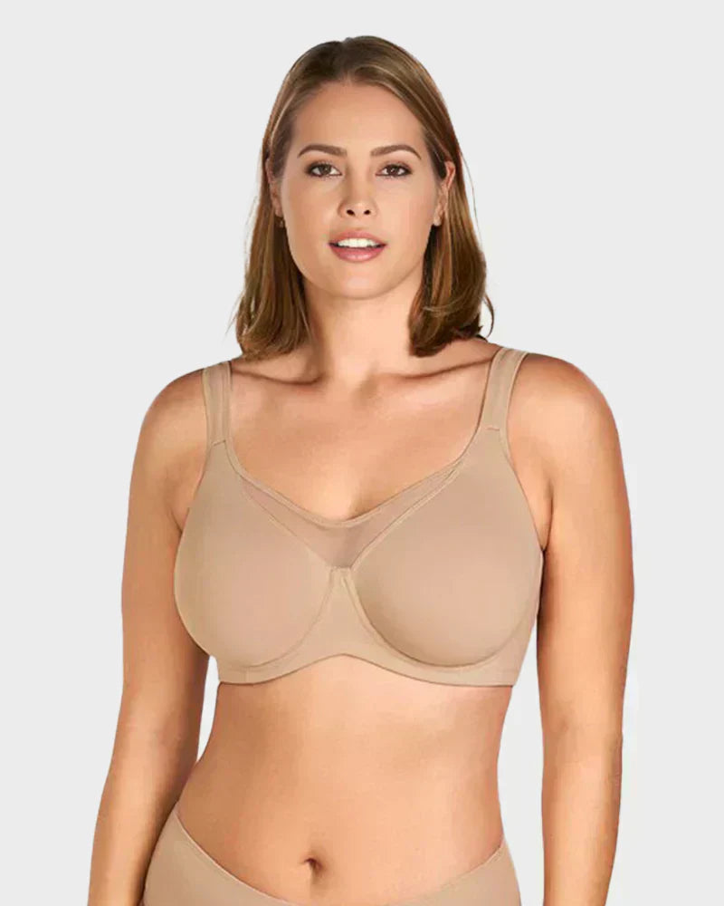 🏆LUCKYSONG® Offre spéciale dernier jour💐Soutien-gorge élégant et transparent à couvrance totale pour femmes grandes tailles - Noir