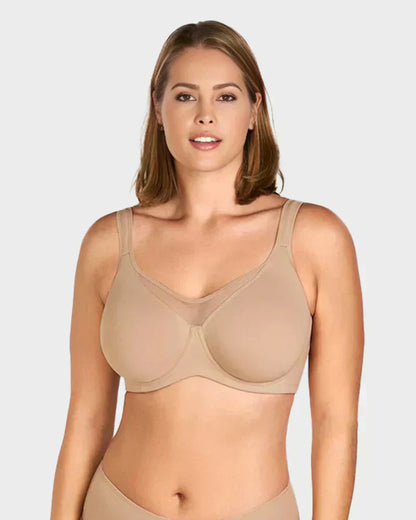 🏆LUCKYSONG® Offre spéciale dernier jour💐Soutien-gorge élégant et transparent à couvrance totale pour femmes grandes tailles - Noir