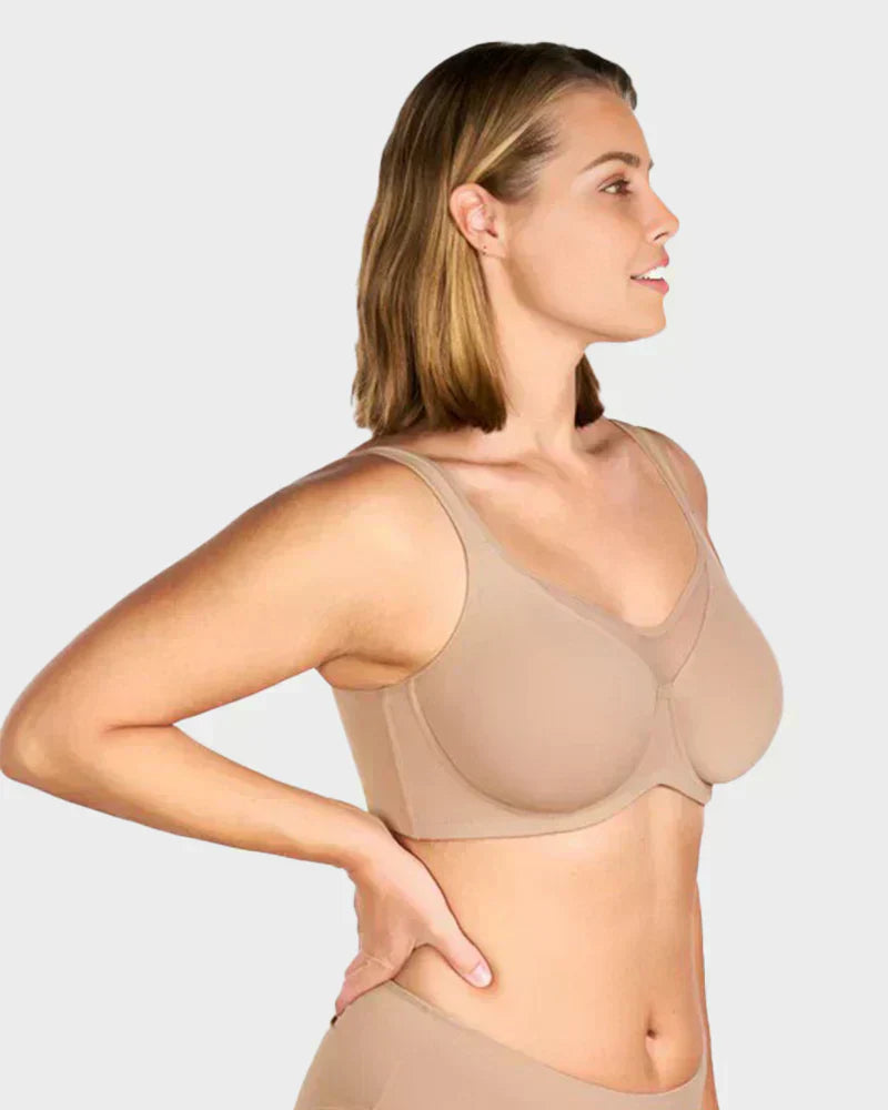 🏆LUCKYSONG® Offre spéciale dernier jour💐Soutien-gorge élégant et transparent à couvrance totale pour femmes grandes tailles - Noir