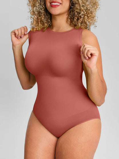 🏆LUCKYSONG® Body sans coutures à col rond, ultra-doux, idéal au quotidien